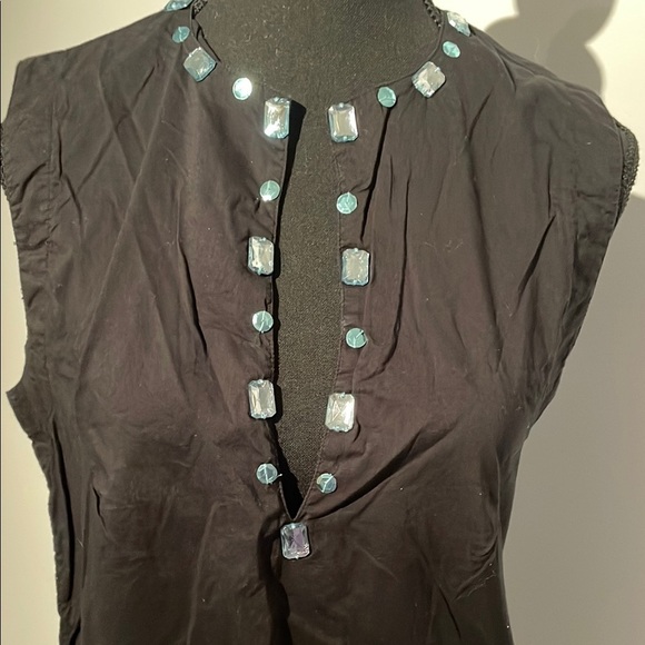 Christina Black Swim Coverup with Blue Accents - Picture 3 of 8